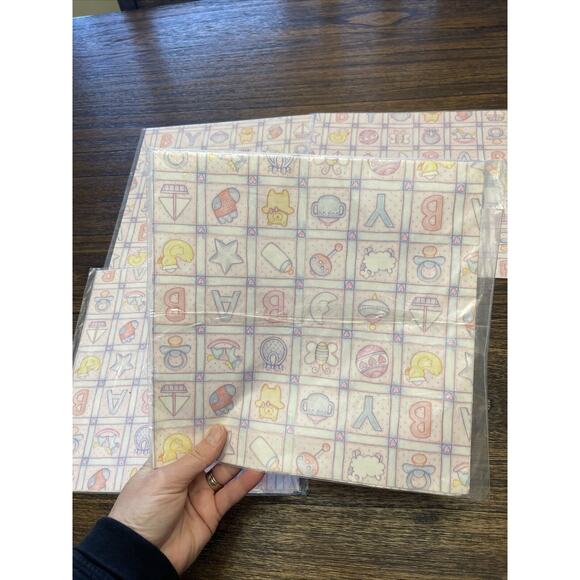 Vintage Hallmark Gift Wrap Lot Of 4 New In Package New Baby, Baby Shower - Picture 4 of 4